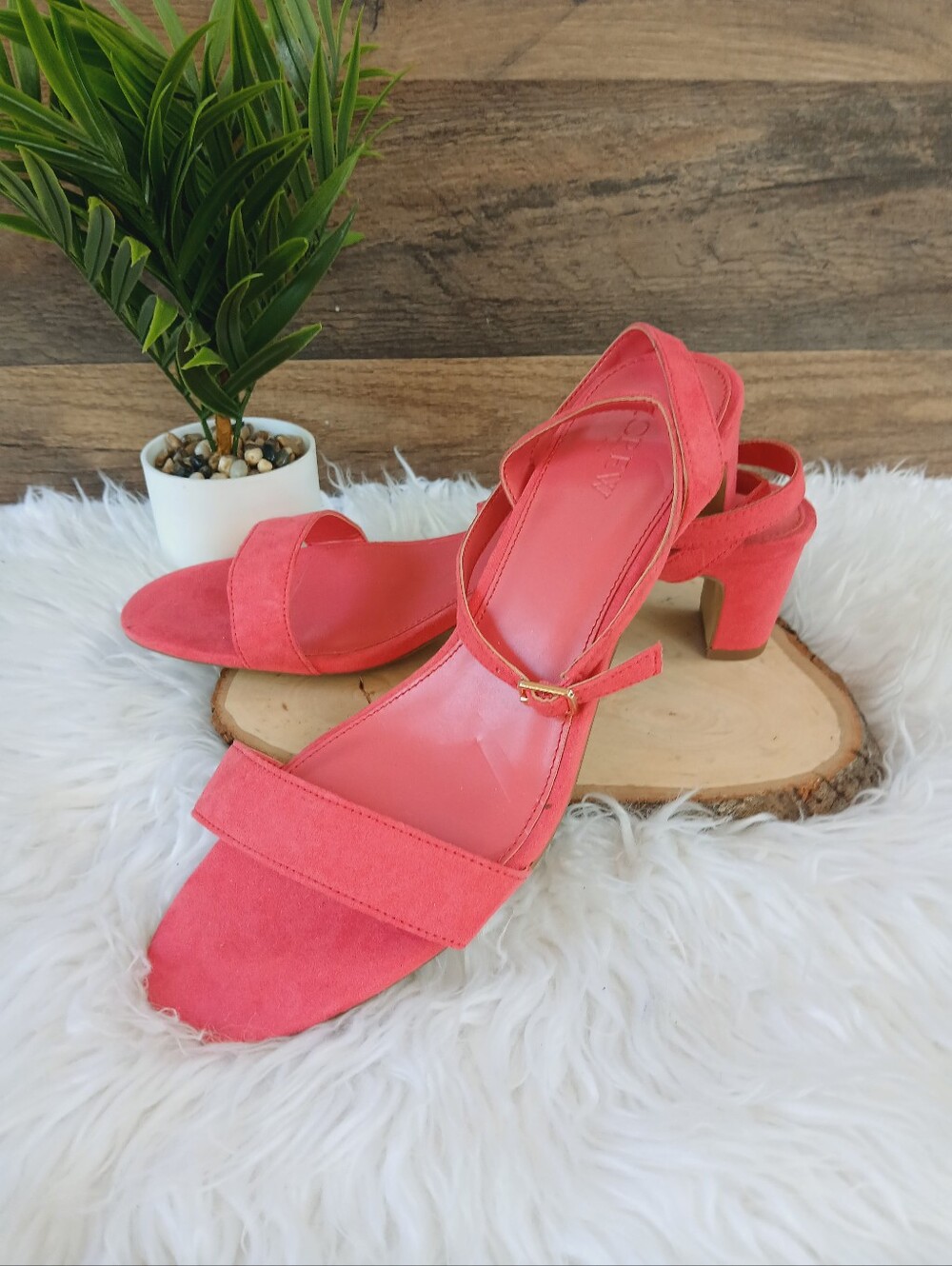 J. Crew Hot Coral Pink Heeled Sandals